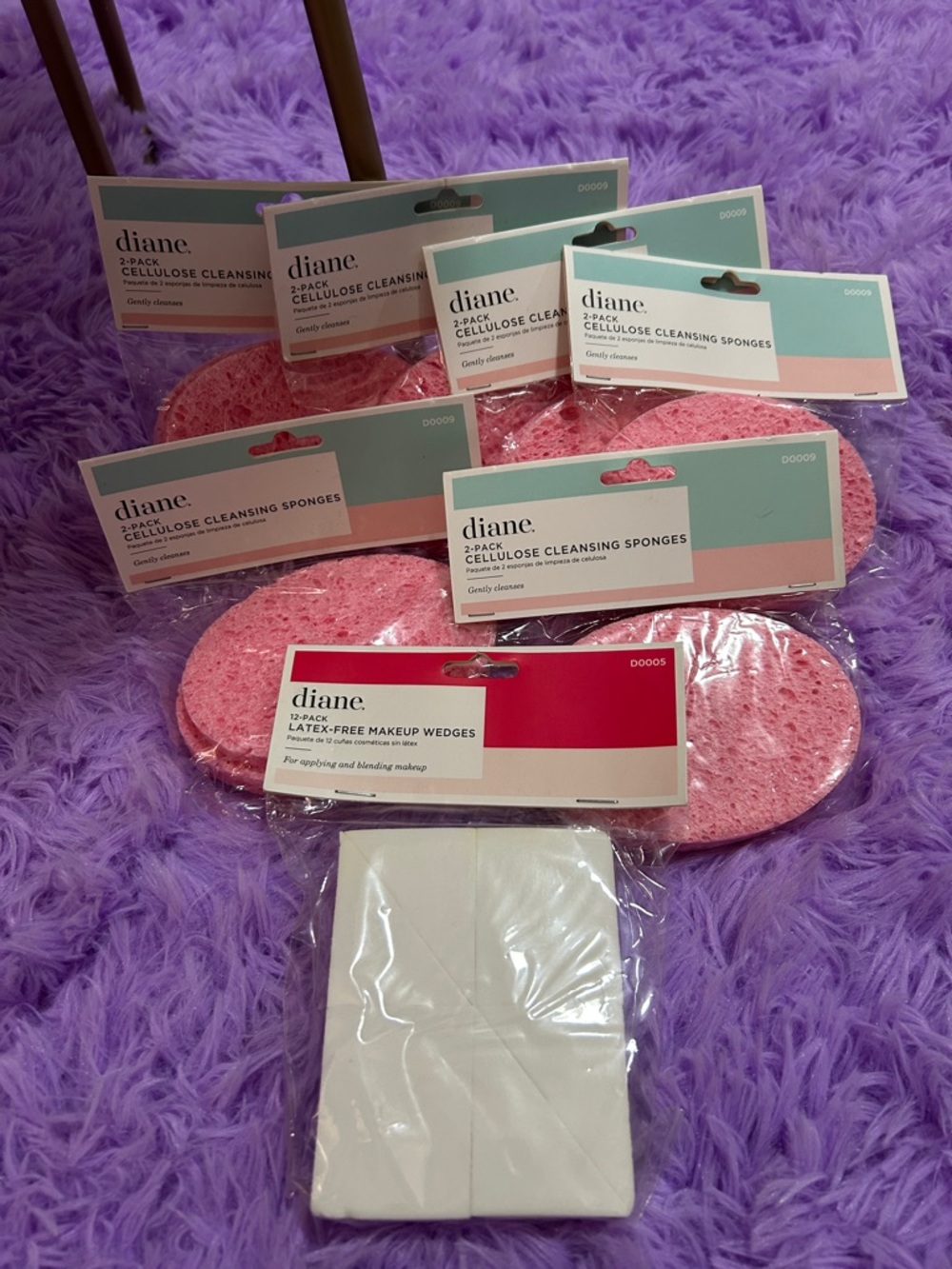 ✨5/$10✨ Bundle of diane 2-Pack Cellulose Cleansing Sponges & Makeup Wedges